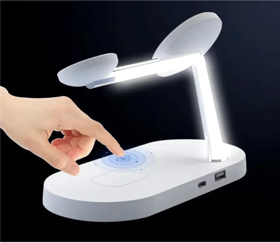 Wireless Charging Station with Black Background.