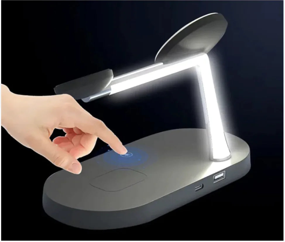 Black Magnetic Charging Station wit Dark Background.